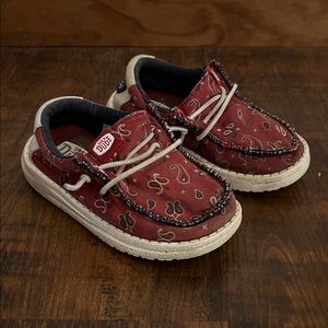 Hey Dude Kids Red Moccasins